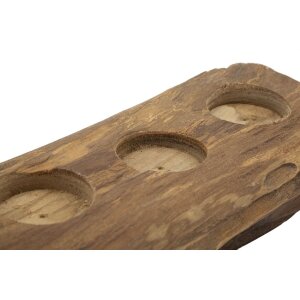 Mauro Ferretti svietnik Teak 4-miestny 51x14x6 cm hnedý