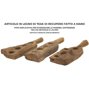 Mauro Ferretti svietnik Teak 4-miestny 51x14x6 cm hnedý