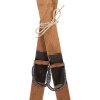 Clayre & Eef dekorácie Lyžiarsky set 2 Brown Wood Iron 60 cm Vintage Retro štýl