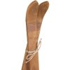 Clayre & Eef dekorácie Lyžiarsky set 2 Brown Wood Iron 60 cm Vintage Retro štýl