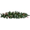 Clayre & Eef 50822 Vianočná vetva zelená červená 35x10x110 cm plast