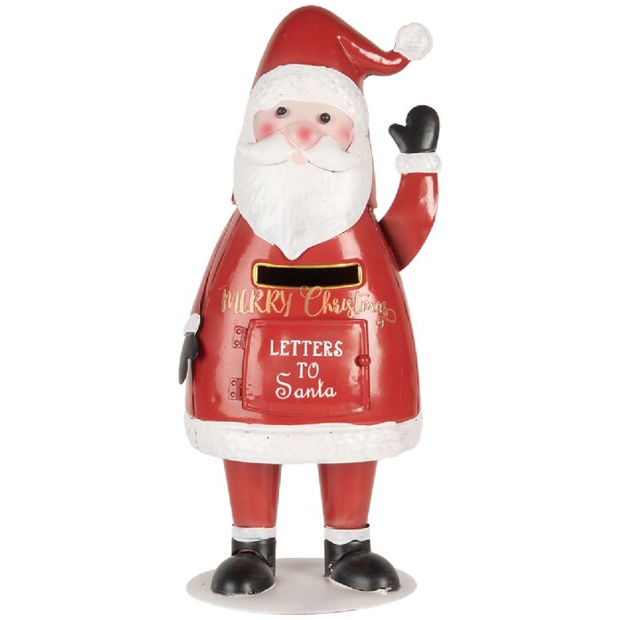 Clayre & Eef 6Y5853 Schránka na listy Santa Claus červená biela 16x14x35 cm