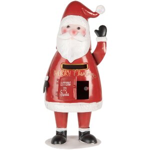 Clayre & Eef 6Y5853 Schránka na listy Santa Claus červená biela 16x14x35 cm