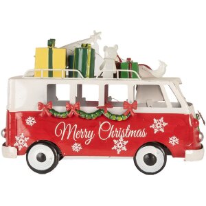 Clayre & Eef 6Y5855 Model autobusu LED červená biela 31x15x21 cm na batérie