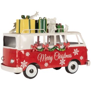 Clayre & Eef 6Y5855 Model autobusu LED červená biela 31x15x21 cm na batérie