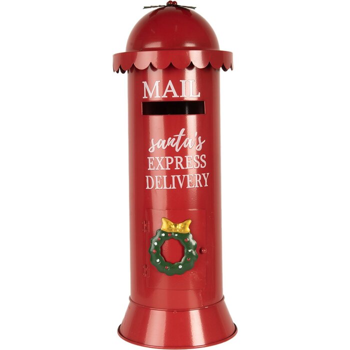 Clayre & Eef 6Y5859 Poštová schránka červená Ø19x52cm Santas Expresná dodávka