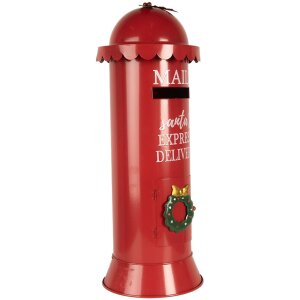 Clayre & Eef 6Y5859 Poštová schránka červená Ø19x52cm Santas Expresná dodávka