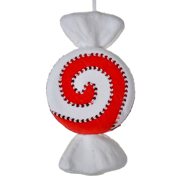 Clayre & Eef 66110 Dekoratívny prívesok cukríky červená biela 33x18x4 cm