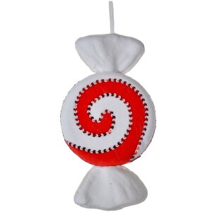 Clayre & Eef 66110 Dekoratívny prívesok cukríky červená biela 33x18x4 cm