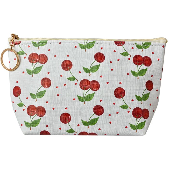 Juleeze JZTB0083 Toaletná taška White Cherry Pattern 21x5x13 cm PU