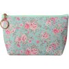 Toaletná taška Juleeze kvetinový vzor zelená ružová 21x5x13 cm PU zips