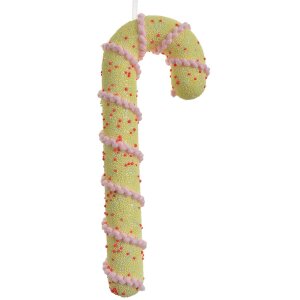 Clayre & Eef prívesok Candy Cane Yellow Pink...