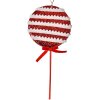 Clayre & Eef Vianočná dekorácia Lollipop červená biela 14x4x30 cm