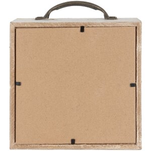 Clayre & Eef 65878 Pokladnička na peniaze biela 15x8x18 cm MDF sklo vo vidieckom štýle