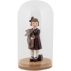 Clayre & Eef Sklenený zvon Ø12x22cm Transparentný s korkovým dnom Sklenená dekorácia
