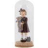 Clayre & Eef Sklenený zvon Ø 8x20 cm s korkovým podstavcom Priehľadné sklo