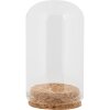 Clayre & Eef Sklenený zvonček Ø5x8cm Transparentný s korkovým podstavcom Dekoratívny zvonček