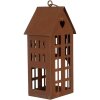 Clayre & Eef 6Y5792 Dekorácia Domček Kovová hnedá 13x11x30 cm Vidiecky štýl
