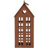 Clayre & Eef 6Y5792 Dekorácia Domček Kovová hnedá 13x11x30 cm Vidiecky štýl