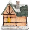 Clayre & Eef 6PR5733 Dekorácia domček s LED diódou oranžovo zelená 6x5x6 cm