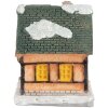 Clayre & Eef 6PR5733 Dekorácia domček s LED diódou oranžovo zelená 6x5x6 cm