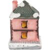 Clayre & Eef 6PR5734 Dekorácia Domček s LED diódou Ružová Sivá 4x5x6 cm