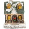 Clayre & Eef 6PR5735 Dekorácia domček LED béžová zelená 5x5x6 cm