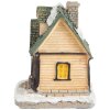 Clayre & Eef 6PR5735 Dekorácia domček LED béžová zelená 5x5x6 cm