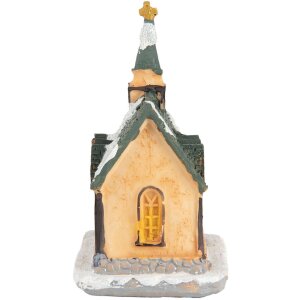 Clayre & Eef 6PR5736 Dekorácia Dom LED 6x5x9 cm Polyresin oranžovo zelená