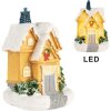 Clayre & Eef 6PR5738 Dekorácia domček s LED žltou bielou Ø 6x9 cm