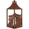 Clayre & Eef 6Y5776 Lucerna 15x15x37 cm Hnedý kovový motív mačky v starožitnom štýle