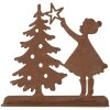 Clayre & Eef 6Y5780 Dekorácia Dieťa s vianočným stromčekom hnedá 14x5x14 cm