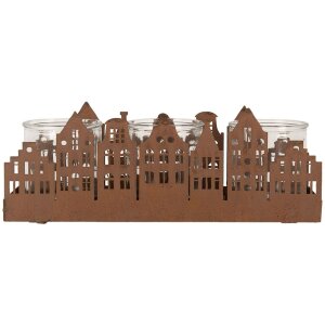Clayre & Eef 6Y5783 Stojan na čajové sviečky Hnedý 30x9x11 cm Vidiecky štýl