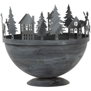 Clayre & Eef 6Y5787 Dekoratívna miska sada 2 ks sivá Ø 19x17 Ø 13x14 cm
