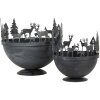 Clayre & Eef 6Y5787 Dekoratívna miska sada 2 ks sivá Ø 19x17 Ø 13x14 cm