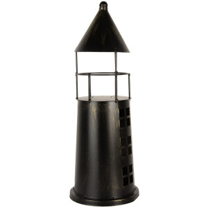 Clayre & Eef 6Y5790 Dekoračný maják Čierny Ø16x45 cm Kov Landhausstil