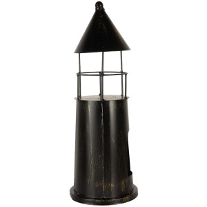 Clayre & Eef 6Y5790 Dekoračný maják Čierny Ø16x45 cm Kov Landhausstil