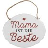 Clayre & Eef 6Y5687 Textový nápis Mamička je najlepšia Žehlička biela 18x1x15 cm