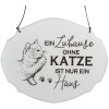 Clayre & Eef 6Y5688 Textový nápis Domov bez mačky je len dom 18x15cm