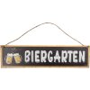 Clayre & Eef 6Y5693 Textový znak Pivná záhrada hnedá biela 40x1x10 cm Vintage Iron