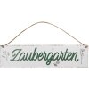 Clayre & Eef Text Sign Magic Garden Záhradná dekorácia Kovová biela 40x1x10 cm