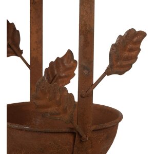 Clayre & Eef 6Y5795 Závesná vaňa pre vtáky Hnedá kovová 15x14x42 cm Antique Style