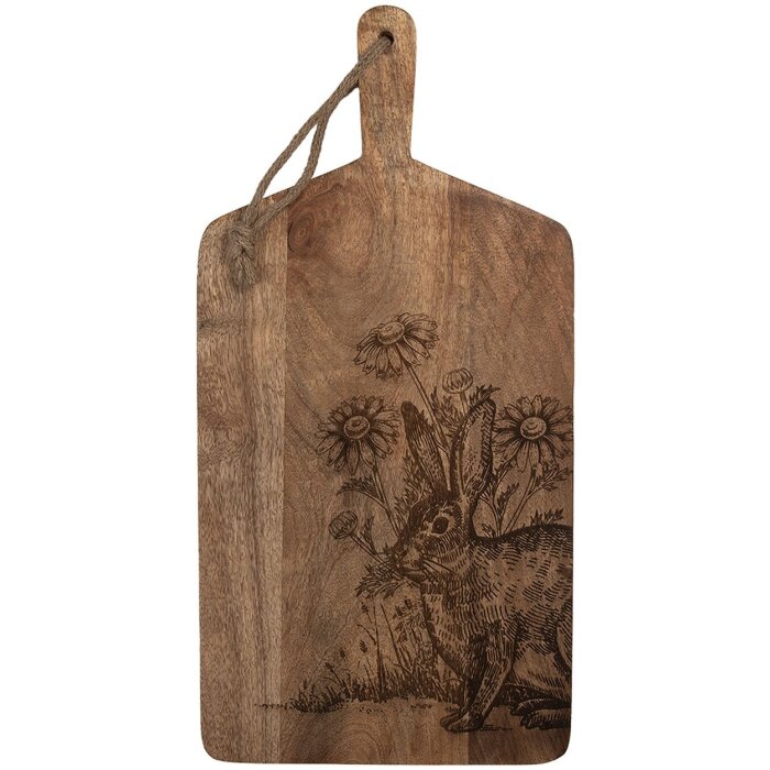 Clayre & Eef 6H2390 Dekorácia Krájacia doska Drevo Hnedá 25x2x50 cm Vidiecky štýl