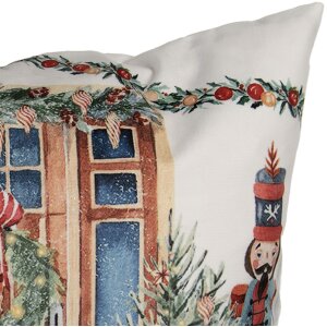 Clayre & Eef KT021.403 Obliečka na vankúš 45x45 cm Biela Červená Zelená Country Vianoce