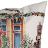 Clayre & Eef KT021.403 Obliečka na vankúš 45x45 cm Biela Červená Zelená Country Vianoce