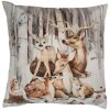 Clayre & Eef KT021.404 obliečka na vankúš 45x45cm jeleň lesné zvieratá vidiecky štýl