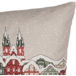 Clayre & Eef KT021.409 Obliečka na vankúš so zimným motívom béžová 45x45 cm
