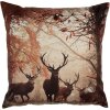 Clayre & Eef KT021.414 Obliečka na vankúš 45x45 cm hnedá oranžová s motívom jeleňa