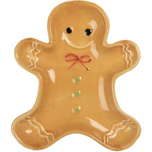 Clayre & Eef 6CE2134 Misa Gingerbread Man Brown 14x16x2 cm Country Style