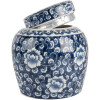Clayre & Eef 6CE2138 Dekoračný kvetináč s pokrievkou modro-biely Ø 13x13 cm